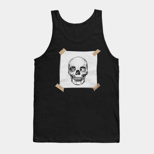 Skull on paper design Tank Top by Dope_Design